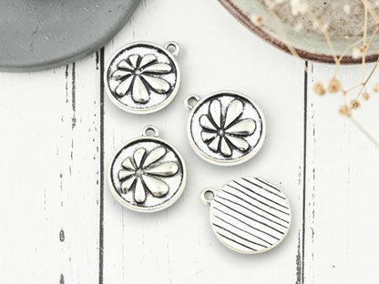 Silver Metal Ocean Series Charms - 10pcs - 20x17mm