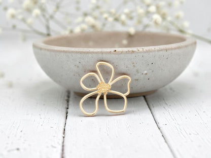 Daisy Flower Pendant - Metal Pendant - Gold Pendant - 43x38mm - 1pc - (B815)