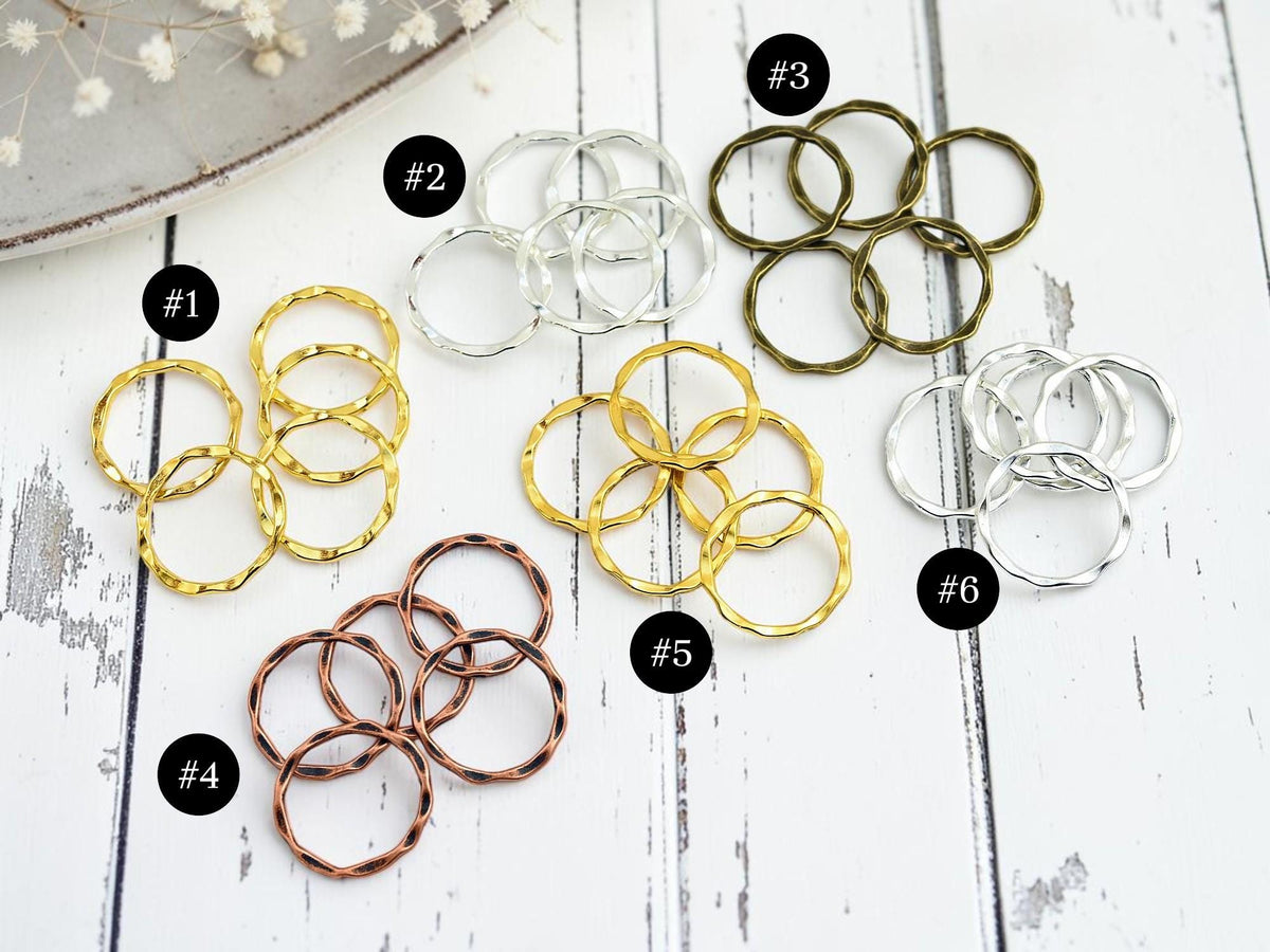 *50* 22mm Antique Silver Twisted Rings