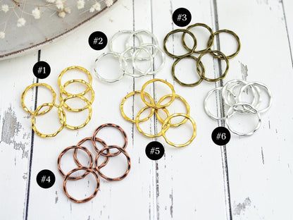 *50* 22mm Antique Silver Twisted Rings