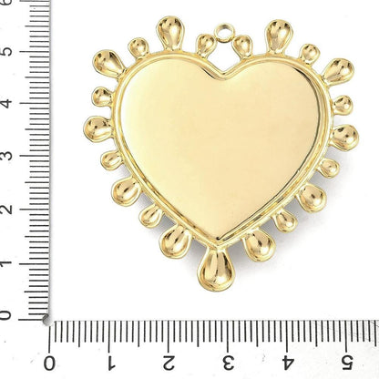 Stainless Steel 2 Tone Mixed Metal Heart Pendants - 50x48mm - 1pc - Choose Your Color
