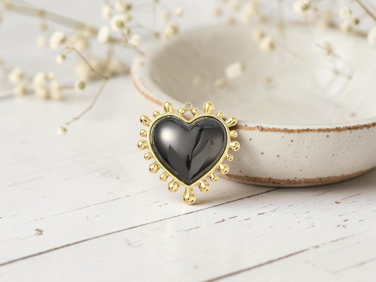 Stainless Steel 2 Tone Mixed Metal Heart Pendants - 50x48mm - 1pc - Choose Your Color