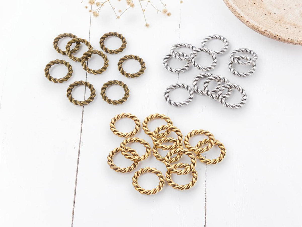 19mm Twisted Closed Linking Rings - 12 Gauge - 20pcs - Choose Your Color
