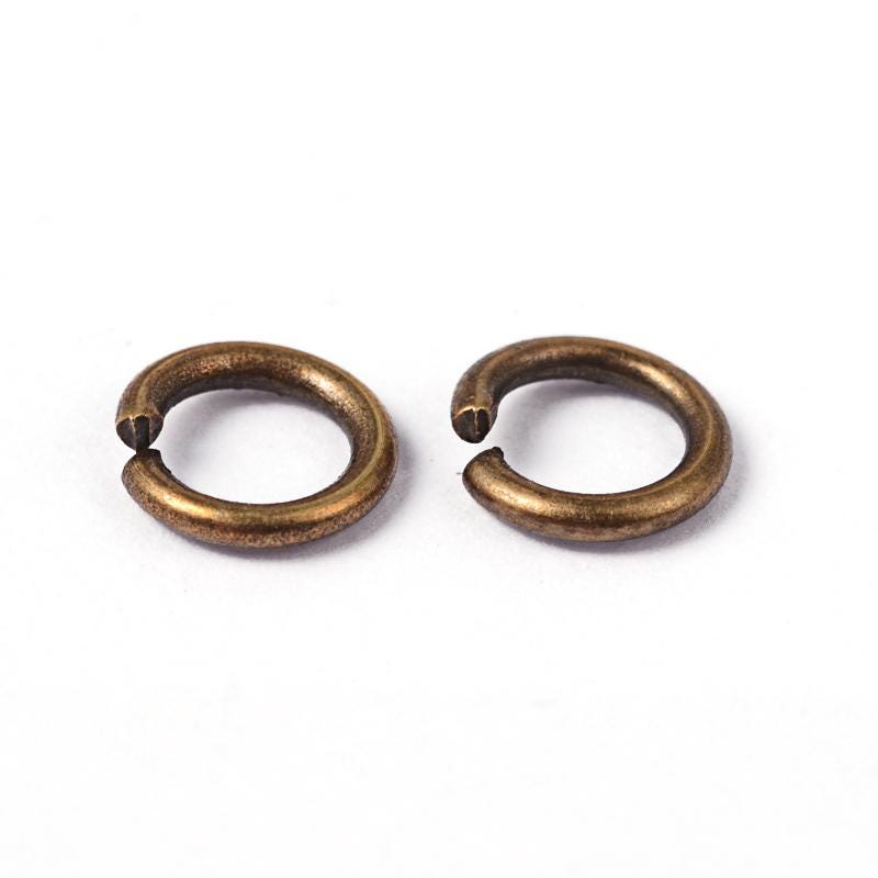 Antique Bronze Plated Brass Open Jump Rings - 5mm 6mm or 8mm