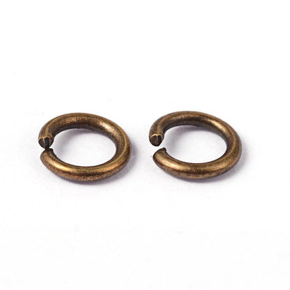 Antique Bronze Plated Brass Open Jump Rings - 5mm 6mm or 8mm