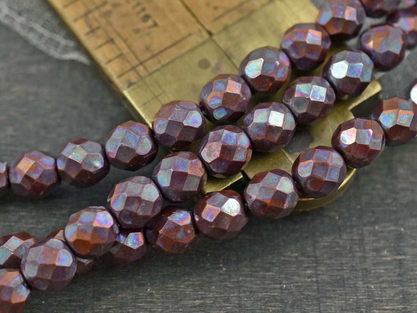 Chocolate Brown Nebula Fire Polished Round Beads