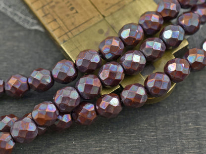 Chocolate Brown Nebula Fire Polished Round Beads