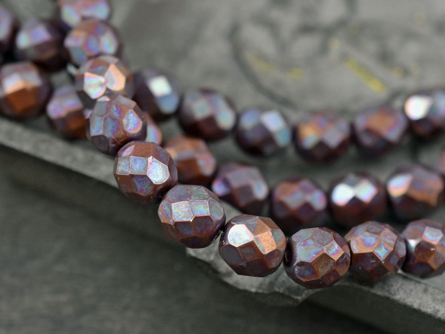 Chocolate Brown Nebula Fire Polished Round Beads