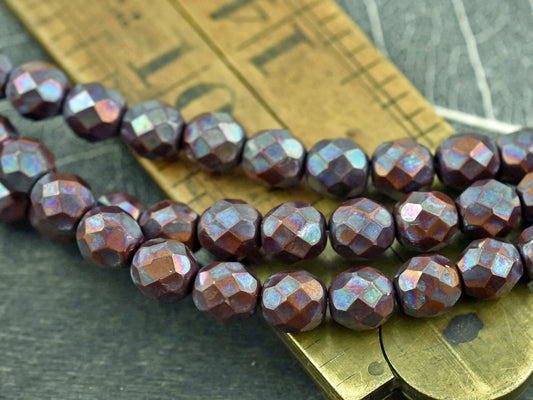 Chocolate Brown Nebula Fire Polished Round Beads