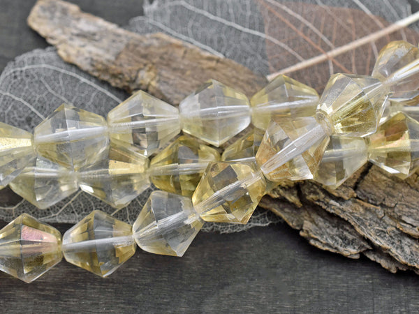 16mm Crystal Celsian Faceted Bicone Beads