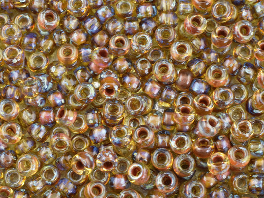 Translucent Lt Topaz Picasso Miyuki Seed Beads - Miyuki 4514