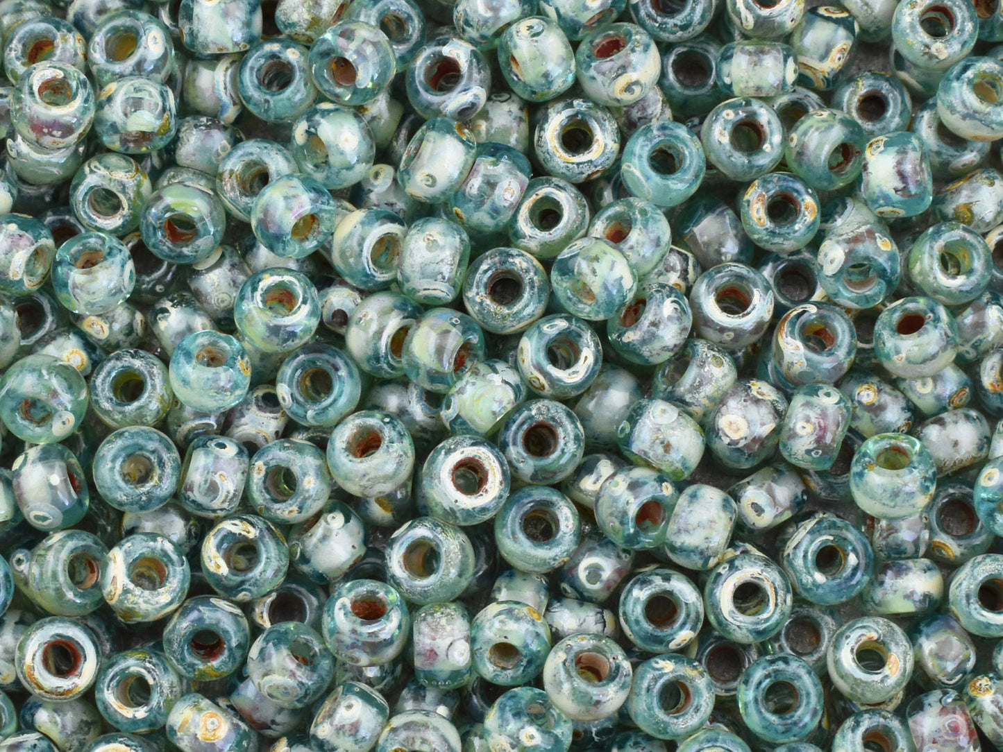 Translucent Olivine Picasso Miyuki Seed Beads - Miyuki 4506