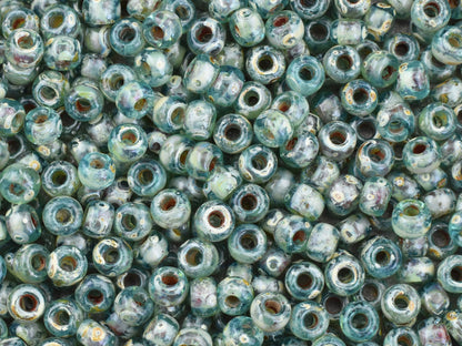 Translucent Olivine Picasso Miyuki Seed Beads - Miyuki 4506
