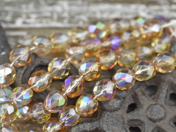 Crystal Celsian Fire Polished Round Beads - 8mm or 10mm