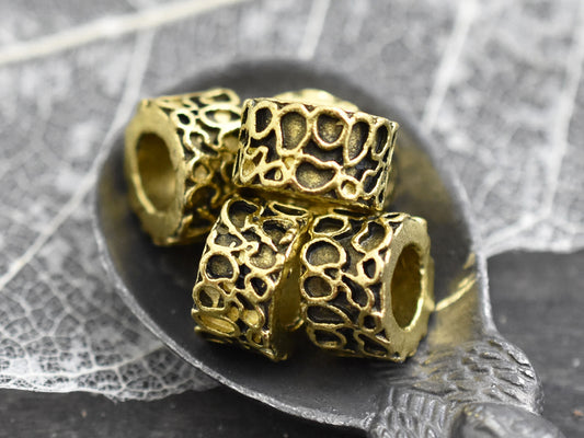 *20* 11x7mm Antique Gold Large Hole Rondelle Beads