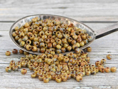 Opaque Brown Picasso Miyuki Seed Beads - Miyuki 4517