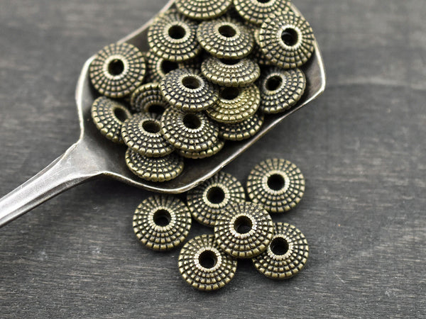 *50* 8x4mm Antique Bronze Rondelle Spacer Beads