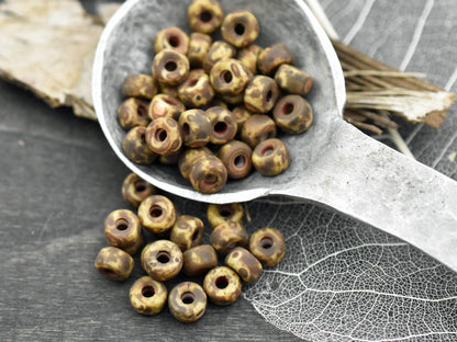 10g Matte Chalk Travertine 2/0 Matubo Beads