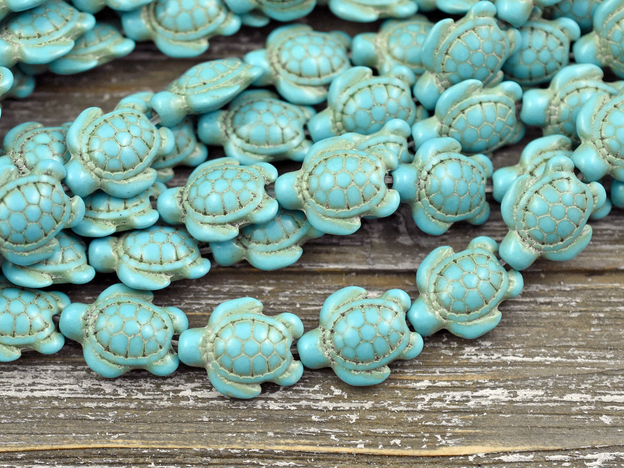 Turquoise Resin Mermaid Beads (6)