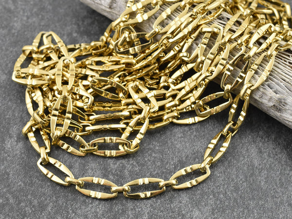 14x7mm 18K Gold Plated 304 Stainless Steel Oval Chain (1ft)