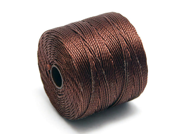 S-Lon Bead Cord - Superlon Bead Cord - Knotting Cord - Macrame Cord -  77 Yard Spool - TEX210 - Brown (B255)