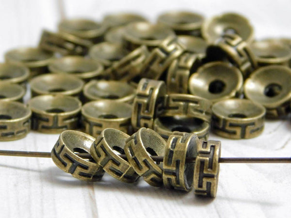 7x3mm Antique Bronze Rondelle Spacer Beads -- Choose Your Own Quantity