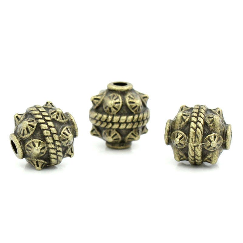 *30* 11x10mm Antique Bronze Drum Beads