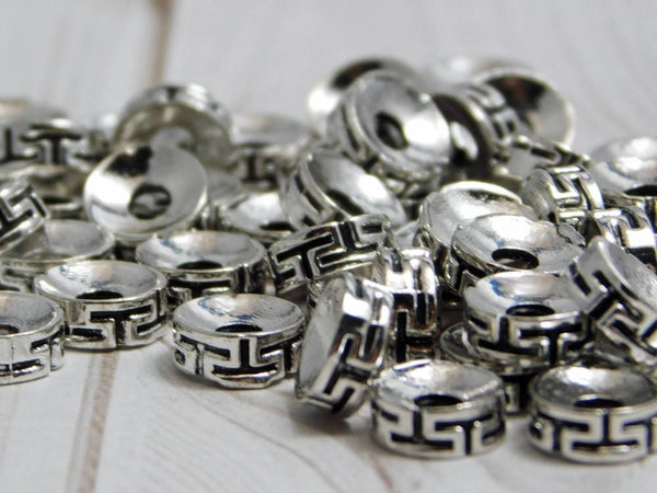 7x3mm Antique Silver Rondelle Spacer Beads -- Choose Your Quantity