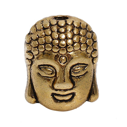 *20* 11x9mm  Antique Gold Buddha Head Beads