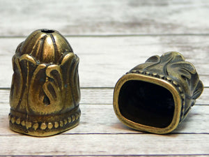 Tassel Caps - Bronze Caps - End Caps - Large Bead Cap - Bronze Bead Caps - Tall Bead Caps - 24x17mm - 2pc  (1858)