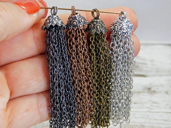 69x12mm Chain Tassel -- Choose Your Color