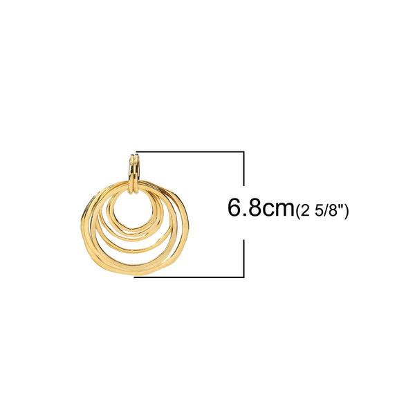 68x55mm Gold Floating Ring Pendant