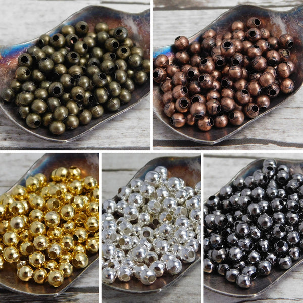 3mm Iron Round Spacer Beads -- Choose Your Color