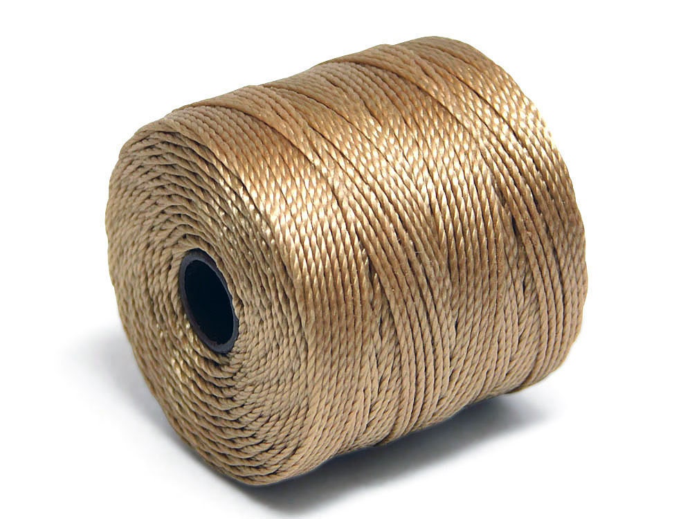 S-Lon Bead Cord - Superlon Bead Cord - Knotting Cord - Macrame Cord -  77 Yard Spool - TEX210 - Light Brown (B261)