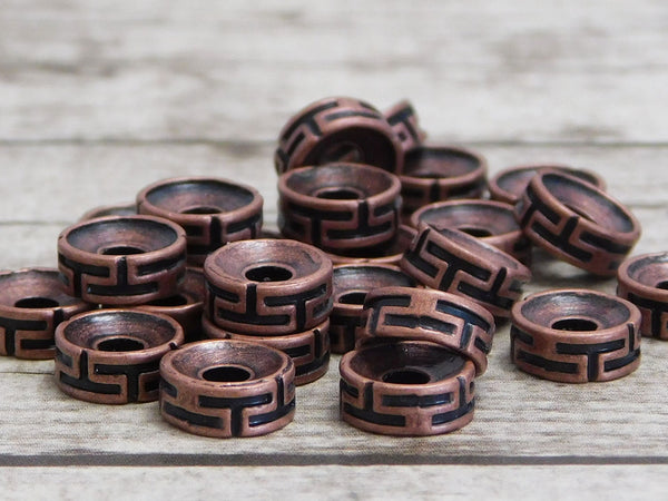7x3mm Antique Copper Rondelle Spacer Beads -- Choose Your Quantity