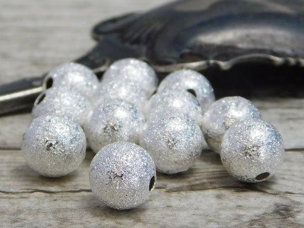Stardust Beads - Metal Beads - Silver Beads - Spacer Beads - Round Beads - Ball Beads - Brass Beads - Choose Your Size