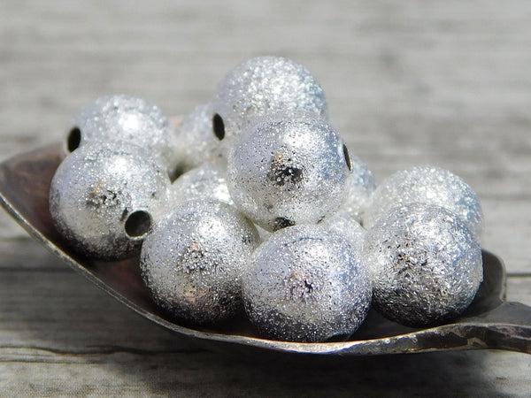 Stardust Beads - Metal Beads - Silver Beads - Spacer Beads - Round Beads - Ball Beads - Brass Beads - Choose Your Size