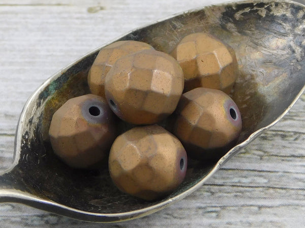 Hematite Beads - Metallic Beads - Bronze Beads - Faceted Beads - Round Beads - Non Magnetic - 6mm 8mm or 10mm