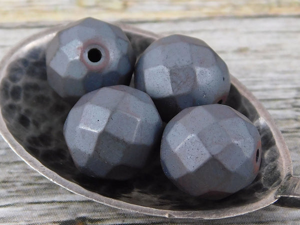 Hematite Beads - Metallic Beads - Faceted Beads - Round Beads - Non Magnetic - 6mm 8mm or 10mm