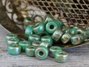 Czech Glass Beads - Matubo Beads - Large Hole Beads - 2/0 Beads - Seed Beads - Size 2 Beads - 6x4mm - 10 grams (A340)