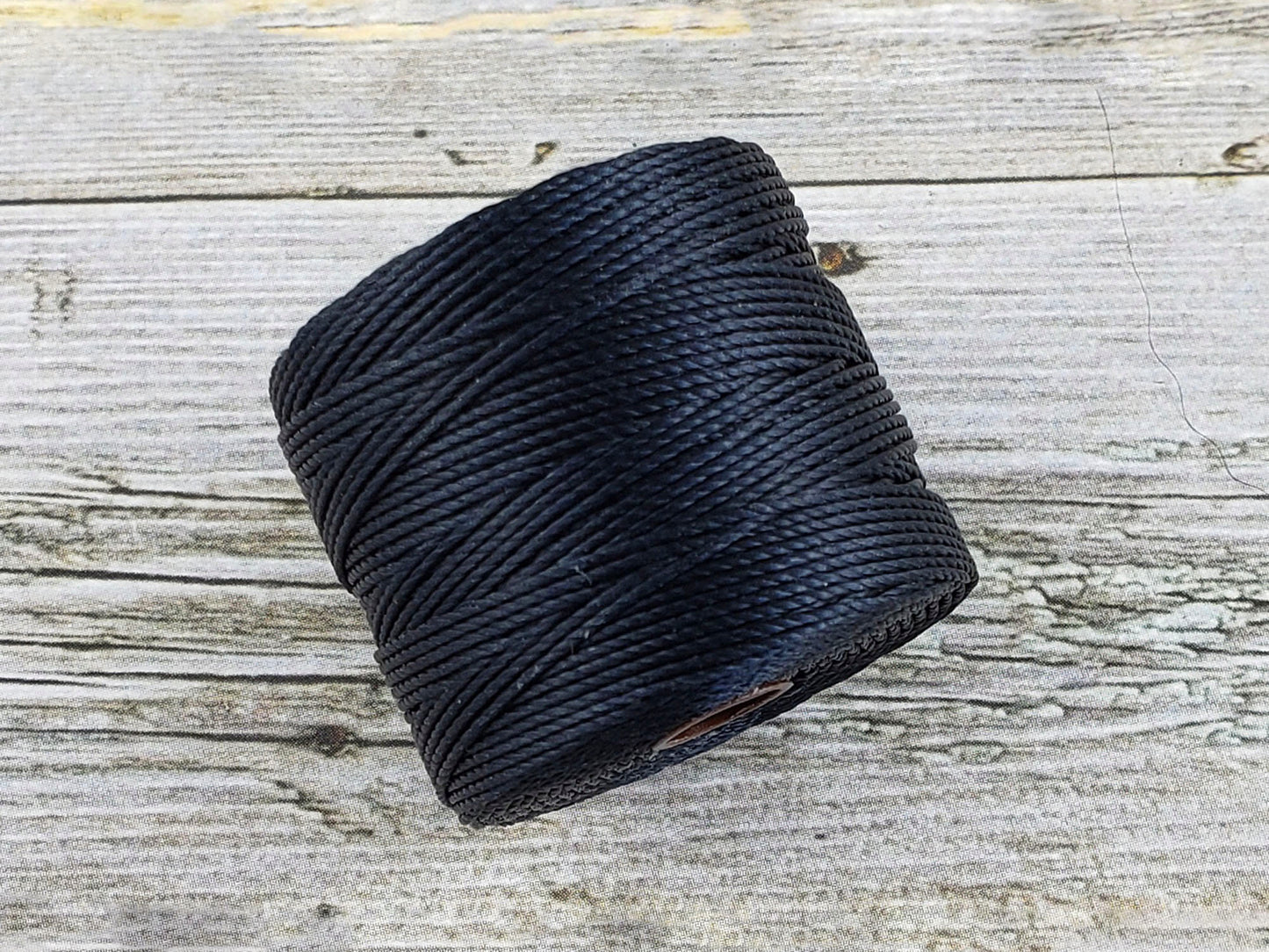 S-Lon Bead Cord - Superlon Bead Cord - Knotting Cord - Macrame Cord -  77 Yard Spool - TEX210 - Black (3270)