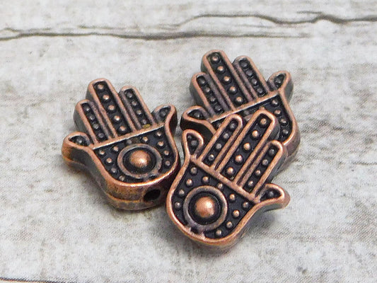 *20* 12x11mm Antique Copper Hamsa Hand Beads
