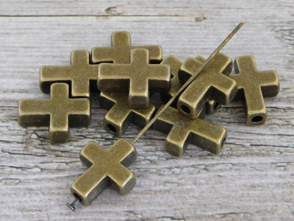 *10* 15x12mm Antique Bronze Cross Beads