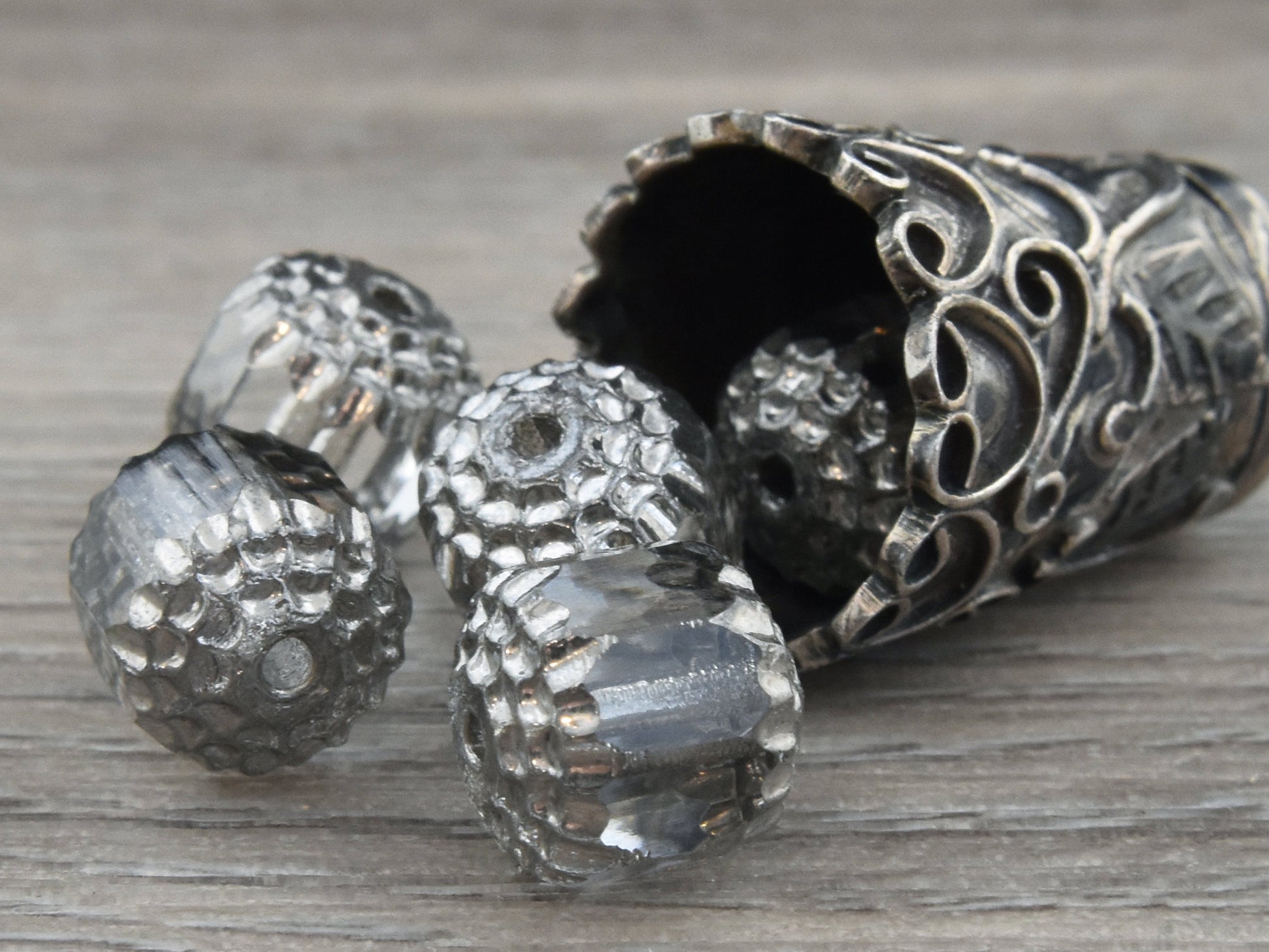 Czech Glass Beads - Cathedral Beads - Fire Polish Beads - Barrel Beads - Smokey Crystal - Choose from 6mm or 10mm