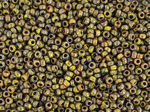 11/0 Seed Beads - Miyuki 11-4519 - Opaque Yellow - Picasso Beads - Size 11 Beads - 5" Tube - 22 grams (A243)