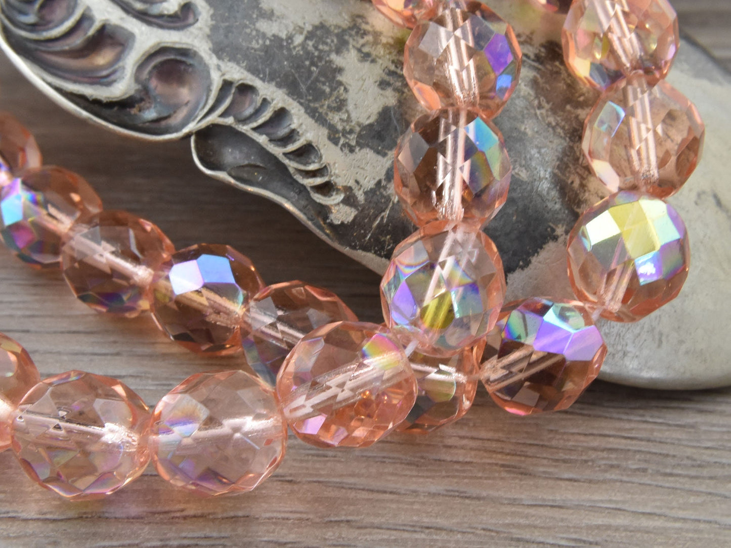 Czech Glass Beads - 10mm Beads - Fire Polished Beads - Round Beads - Faceted Beads - 10pcs - (2522)