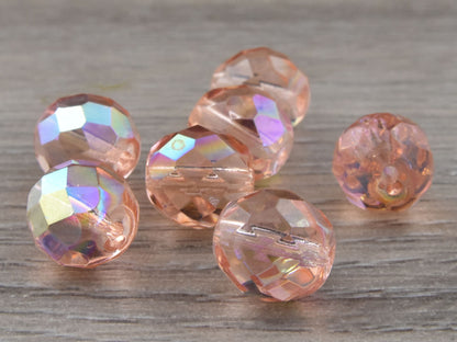 Czech Glass Beads - 10mm Beads - Fire Polished Beads - Round Beads - Faceted Beads - 10pcs - (2522)