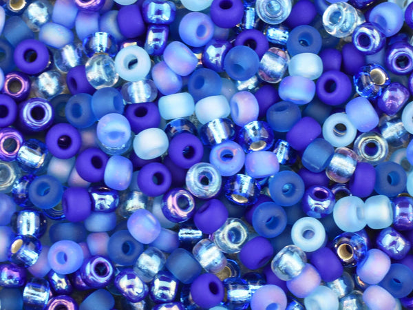 Seed Beads - Size 6 Beads - Size 6/0 - Seed Bead Mix - Blues Mix - 15 grams (489)