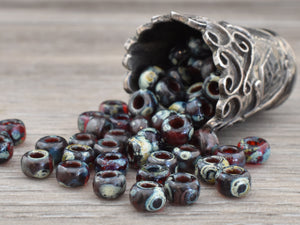 6/0 Seed Beads - 8/0 Seed Beads - Miyuki 4504 - Red Seed Beads - Picasso Beads - Size 6 Seed Beads - Size 8 Seed Beads - 15 grams