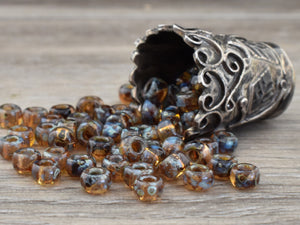 8/0 Seed Beads - 6/0 Seed Beads - Miyuki 4505 - Smokey Topaz - Picasso Beads - Size 8 Seed Beads - Size 6 Seed Beads - 15 grams